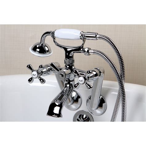 Kingston Brass Aqua Vintage Two Handle Wall Mount Clawfoot Tub Faucet ...