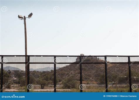 Fence Along The Us Mexican Border In El Paso Texas Editorial Stock