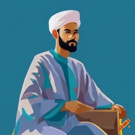 Man in traditional turban and robe at the grand palace on Craiyon