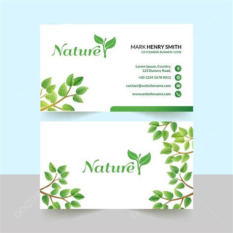 Green Nature Business Card Design Template Download On Pngtree