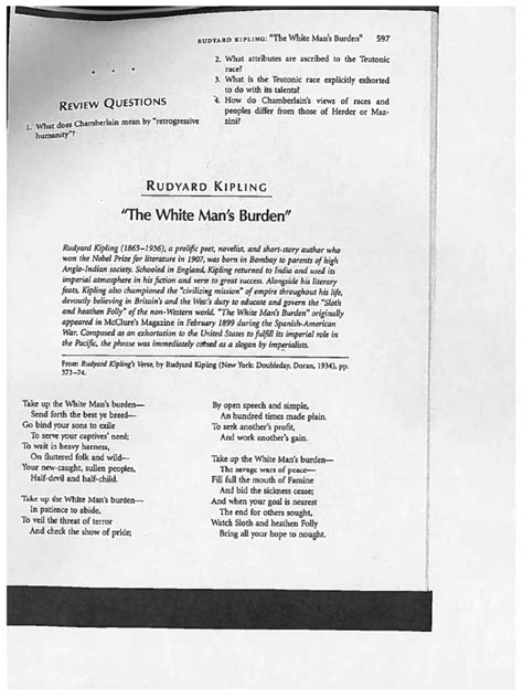 Rudyard Kipling The White Man S Burden Pdf