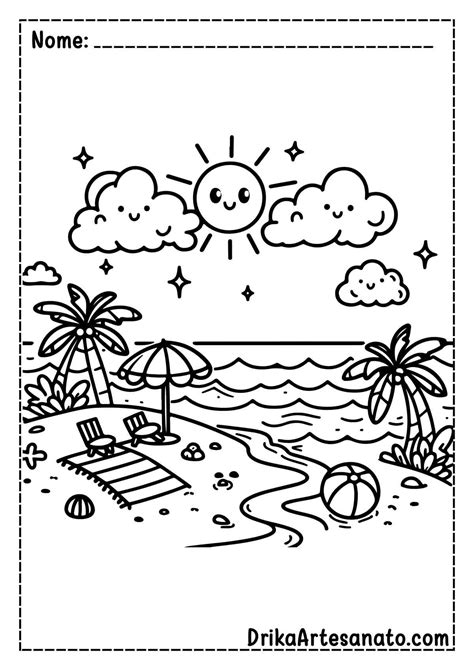Desenho Para Colorir Praia
