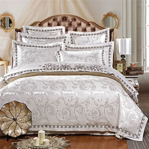 Bedding Set Jacquard Silk Cotton Series King Queen Size 4pcs Duvet