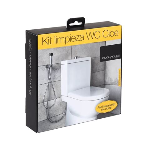 Kit Cloe WC con flexo latón cromado reforzado 1m 1700 Duchaflex