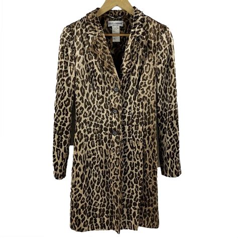 Dolce And Gabbana Vintage Leopard Print Viscose Trench Coat 40 Us M For Sale At 1stdibs