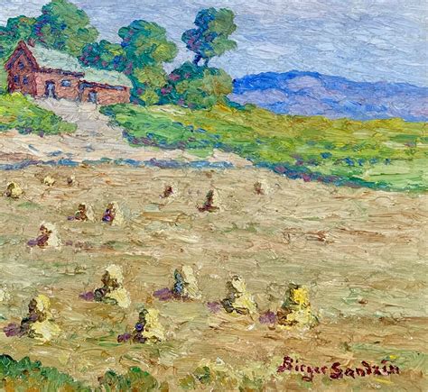 Birger Sandzen - Smoky Valley Farm, Lindsborg Kansas 1949 Oil on Panel