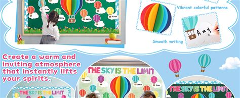 Amazon D Hot Air Balloon Bulletin Board Set Colorful DIY Crafts