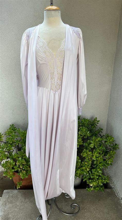 Vintage Peignoir Lingerie Set Robe Gown Soft Lilac Ny Gem