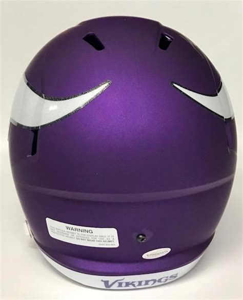 Kyle Rudolph Signed Vikings Matte Purple Full Size Speed Helmet Tse