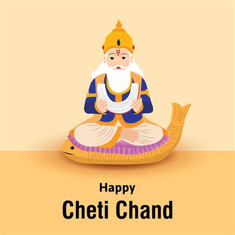 Happy Cheti Chand Jayanti Jhulelal Jayanti Lord Cheti Chand Vector ...