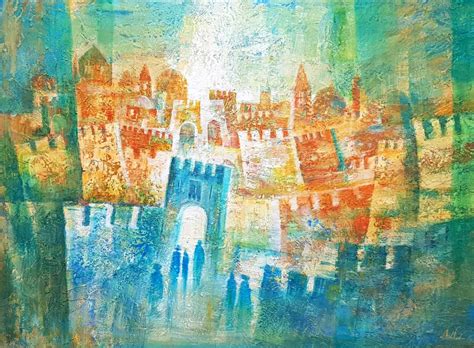Abstract Jerusalem Painting Jerusalem Light Radiating Out Into The