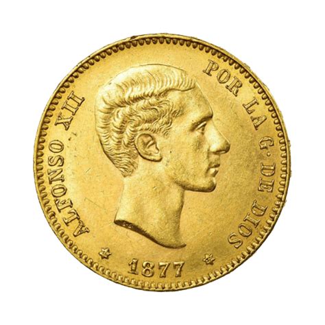 25 Песети Испания Aлфонсo XII 1876-1881 | Златни монети | igold