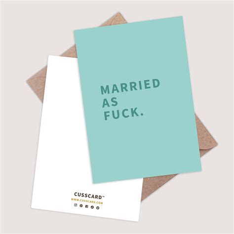 Married As Fuck Card Funny Wedding Card Married AF Card Etsy