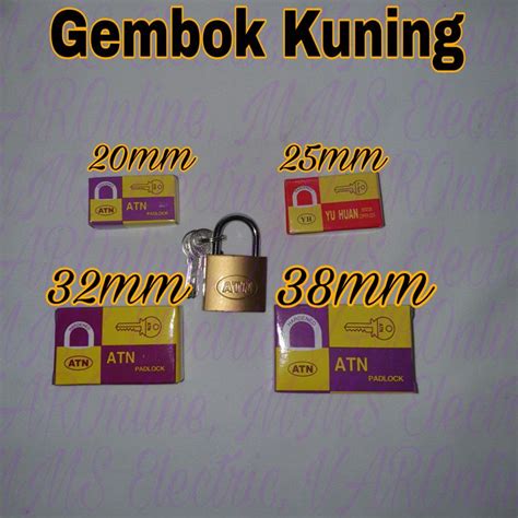 Jual Gembok Kuning 20mm25mm32mm38mm Shopee Indonesia