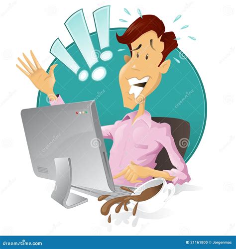 Worried Man Has Done Something Terribly Wrong With Stock Illustration