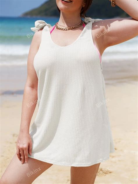 Bikinx Plus Tie Shoulder Cover Up Dress Without Bikini SHEIN USA