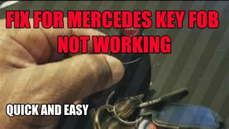 Fix For Mercedes Key Fob Not Working Youtube