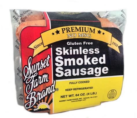 Skinless Smoked Sausage 4 Lb Sunset Farm Foods