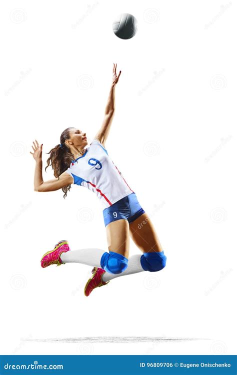 Female Professional Volleyball Player On White Stock Photo Image Of