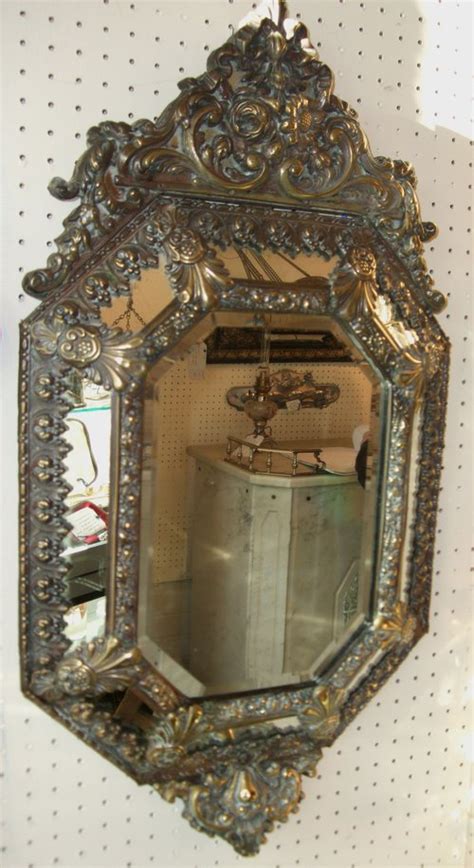 Antiques Atlas French Ornate Brass Cushion Mirror As037a595