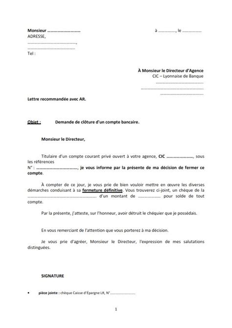 Mod Le De Lettre Cl Ture De Compte Bancaire Tout Ce Que Vous Devez