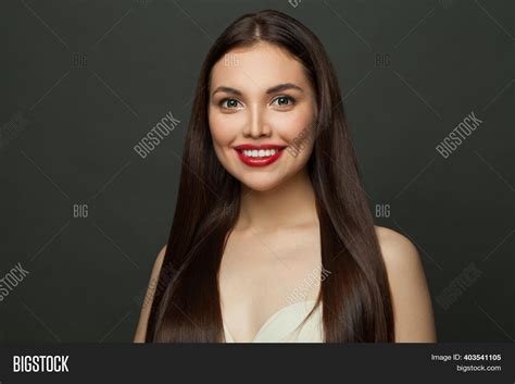 Smiling Brunette Model Image Photo Free Trial Bigstock