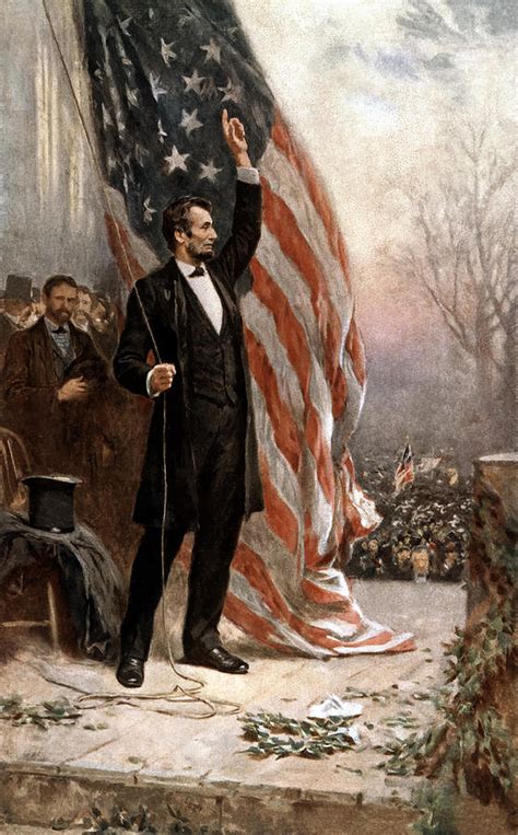 President Abraham Lincoln Giving A Speech Painting By War Is Hell Store