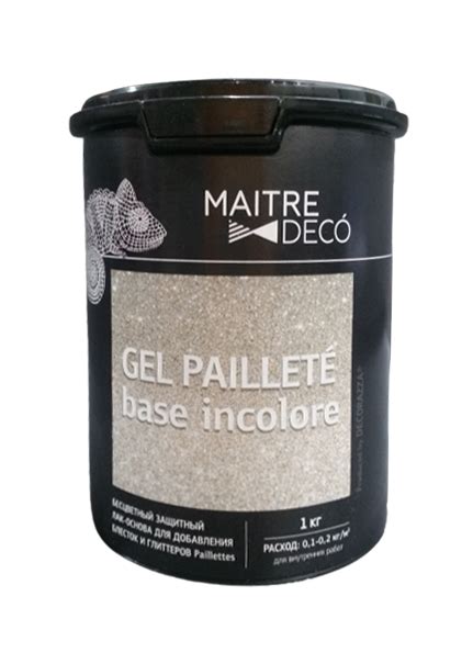 Купить Лак MAITRE DECO GEL PAILLETE BASE INCOLORE основа для глиттера ...