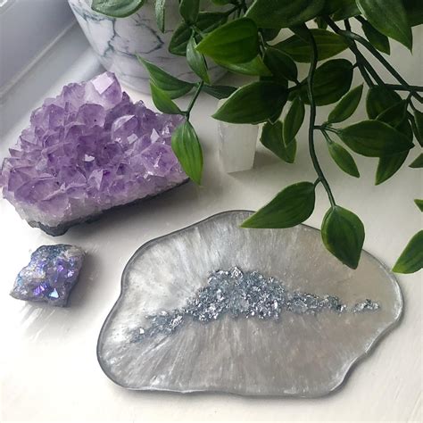 Silver Resin Coaster Price Includes Depop