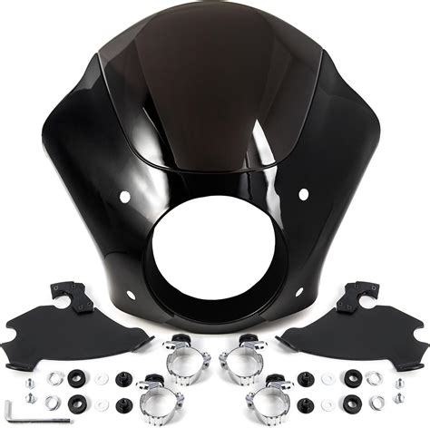 Krator Black Smoke Quarter Fairing Windshield Kit Fork Mounting