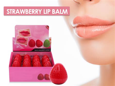 24 Pieces Lip Balm Strawberry Lovely Shaped Women Girl Lip