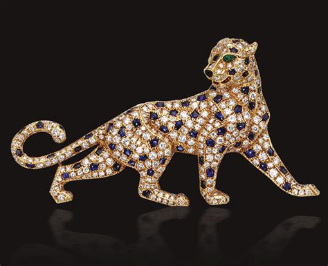 Diamond And Sapphire Panther Brooch Cartier Paris The Stalking Three