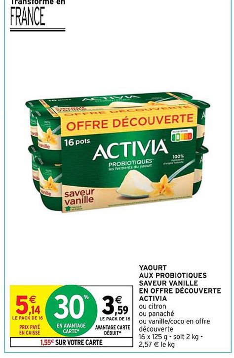 Promo Yaourt Aux Probiotiques Saveur Vanille En Offre Découverte