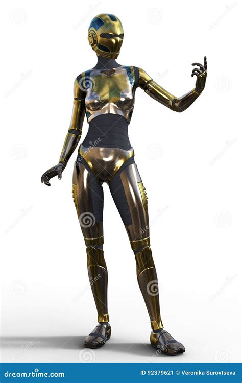 Female Bot Stock Illustration Illustration Of Chrome 92379621