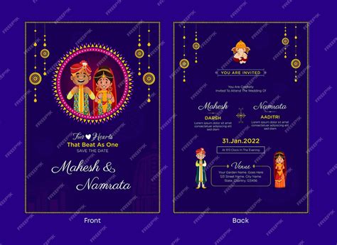 Premium Vector Indian Wedding Invitation Card Template Design