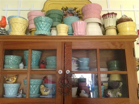 Mccoy Flower Pots Pottery Display Pottery Pots Vintage Flower Pots