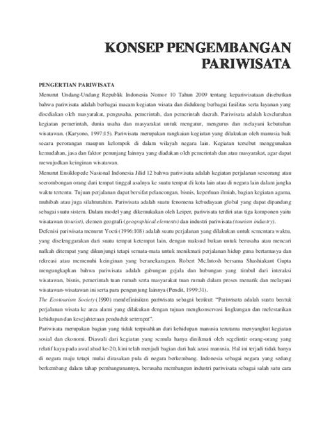 Konsep Pengembangan Pariwisata Ujian Pdfcoffee