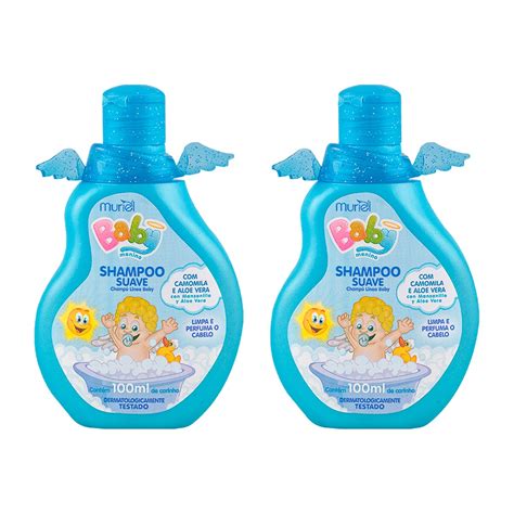 Kit 2 Shampoo Muriel Baby Menino Camomila Aloe Vera Testado 100ml