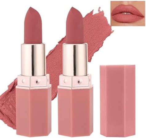 Amazon QIUFSSE PCS Matte Nude Lipstick Natural Moisturizing Labiales Long Lasting
