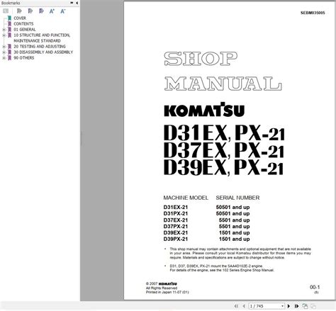 Komatsu D Ex To D Px Bulldozer Shop Manual Sebm Pdf