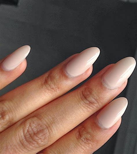 Nude Oval Nails Fake Nails Shape Nail Jewels Nail Shapes