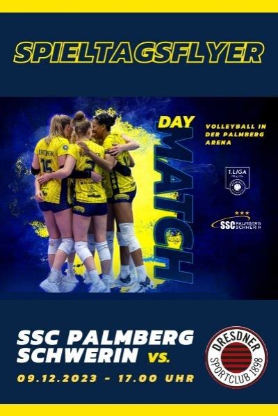 Spieltagsflyer Vs DRESDNER SC SSC PALMBERG SCHWERIN