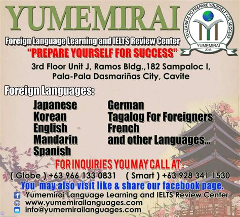 Yumemirai Japanese Language School in Dasmariñas Bacoor Imus Carmona