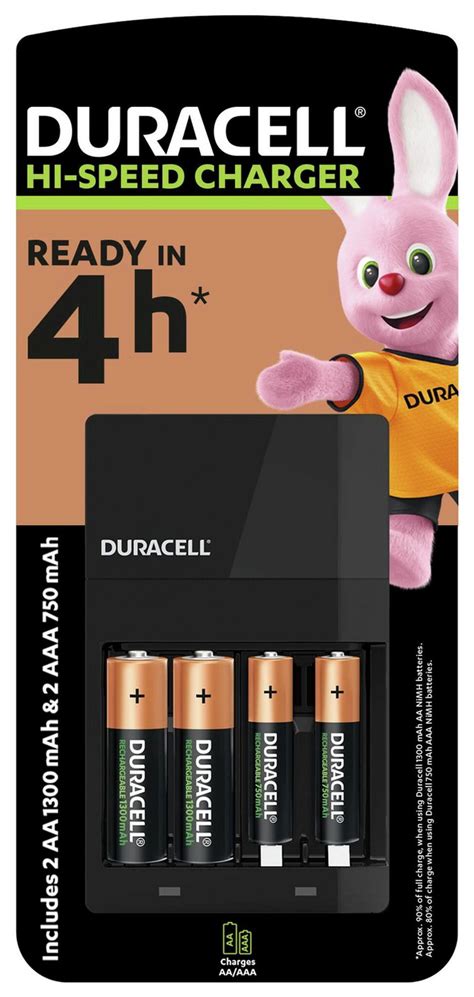 Buy Duracell 4 Hours Battery Charger With 2 Aa And 2 Aaa Battery