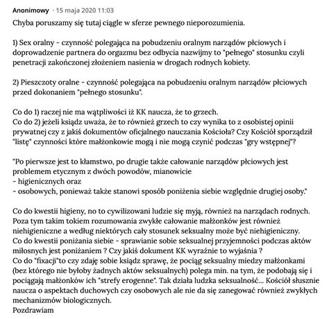 Teolog katolicki odpowiada Sex oralny znowu czyli oszustw o Recława ciąg dalszy
