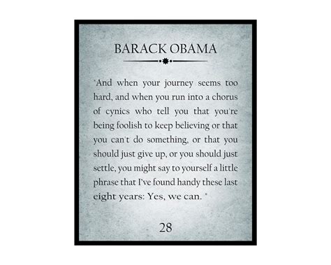 President Barack Obama Poster Yes We Can Print Motivational Quote Art ...