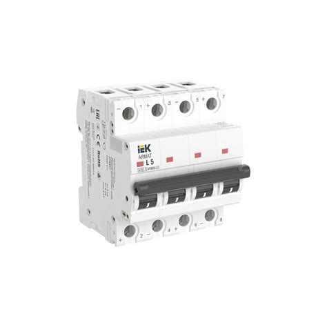 Автоматический выключатель IEK ARMAT M06N-DC 4P L 5А AR-M06N-4-L005DC ...