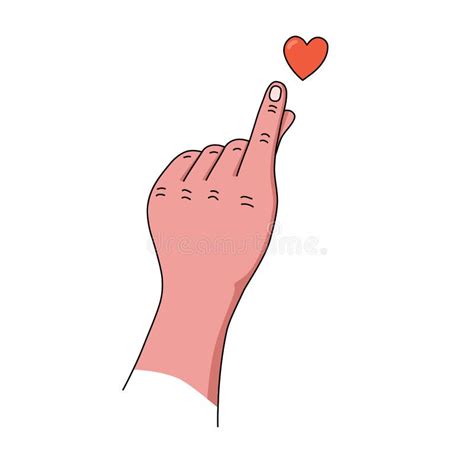 Love Hands Gesture Korean Finger Heart Love Symbol Vector Stock Vector Illustration Of