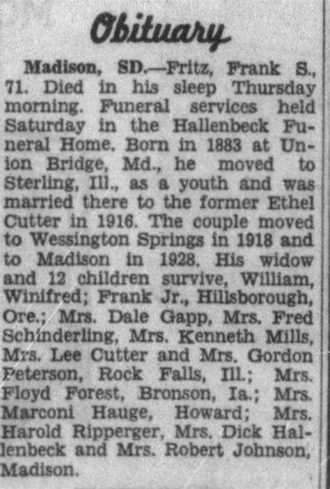 Frank Fritz obituary - Newspapers.com™