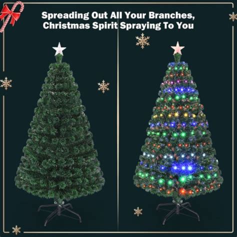 Pre Lit Fiber Optic Artificial Christmas Tree W Multicolor Led